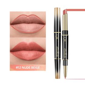 2-in-1 Matte Waterproof Non-Stick Lipstick Pencil (Option: 12 Style)