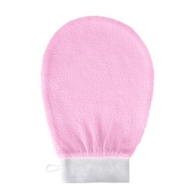 Rayon Viscose Fiber Medium Fine Sand Exfoliating Bath Gloves (Color: pink)